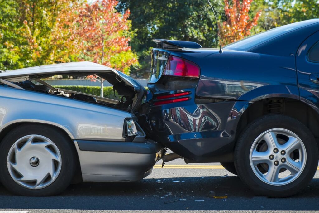 Road accident involving two cars rear ended accident claim