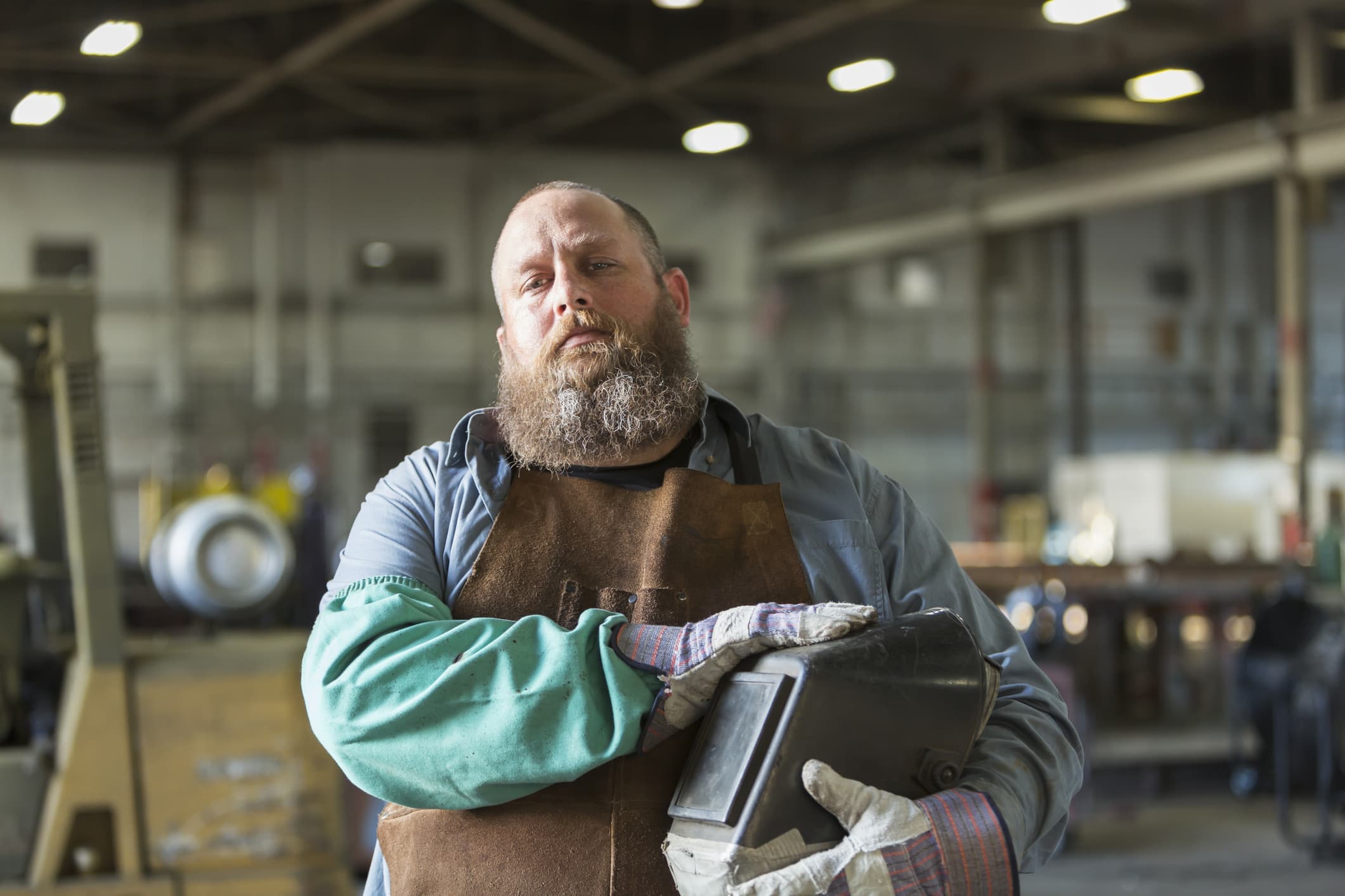 Young Male Welder, which is an occupation at risk for Occupational Cancers