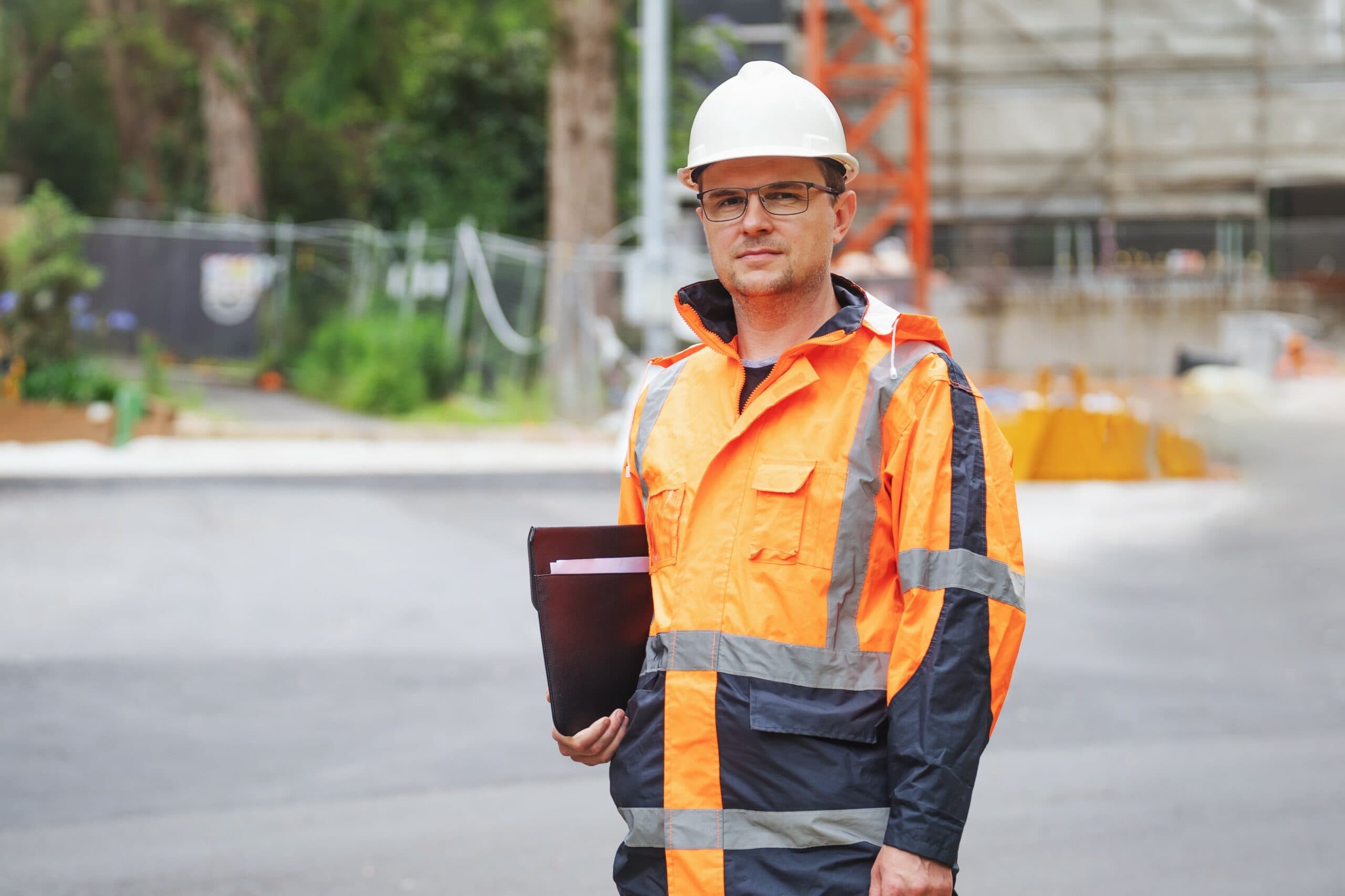 Male construction contractor looking at camera